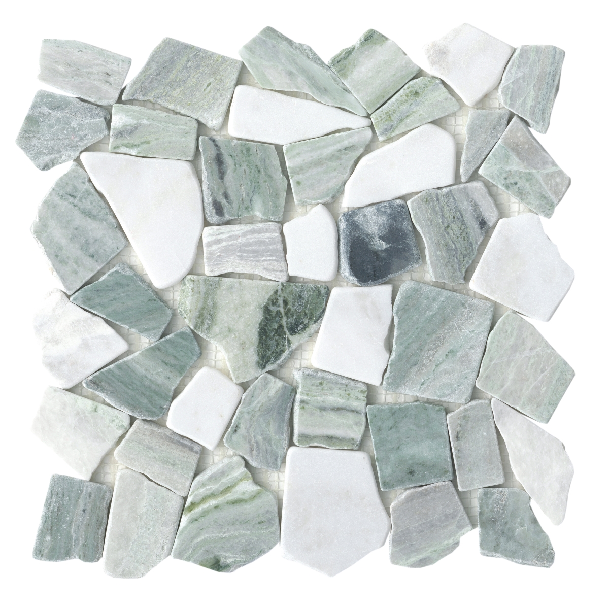 Opuscar Grand Pebble Mosaic tile in Sunrise color, 12x12 size, honed finish, made of natural pebbles